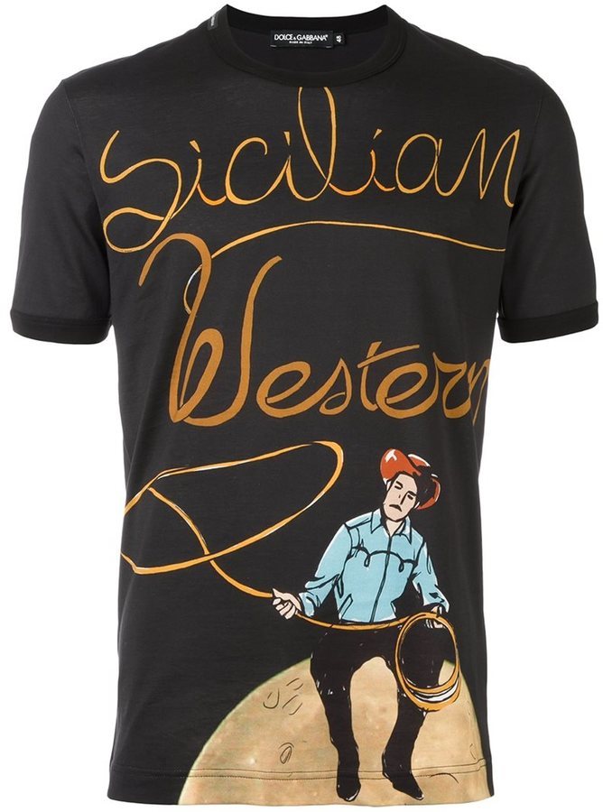 Dolce & Gabbana Sicilian Western Print T Shirt, $345 | farfetch