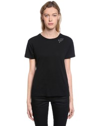 Saint Laurent Je Taime Printed Cotton Jersey T Shirt