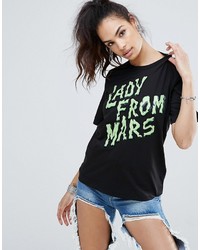 Love Moschino Lady From Mars Print T Shirt