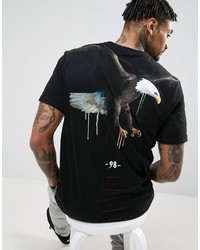 Asos Longline T Shirt With Eagle Print