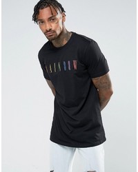 Asos Longline T Shirt With Rainbow Print