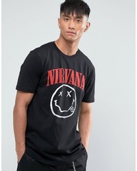 Asos Nirvana Relaxed Band T Shirt With Face Print