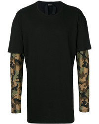 No.21 No21 Camouflage Print Double Layered T Shirt