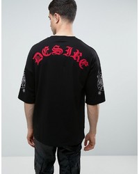 Asos Oversized T Shirt With Mystic Yoke Print In Black