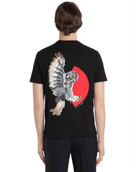 Neil Barrett Owl Printed Cotton Jersey T Shirt