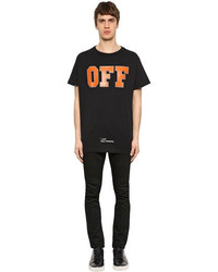 Off-White Printed Cotton Jersey Oversize T Shirt