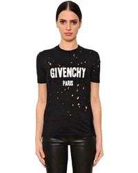 Givenchy Printed Destroyed Jersey T Shirt