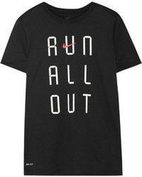 Nike Printed Dri Fit Stretch Jersey T Shirt Black