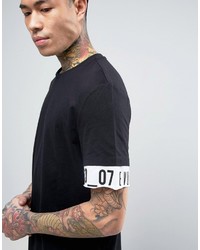 Asos Relaxed T Shirt With Text Extended Sleeve Print