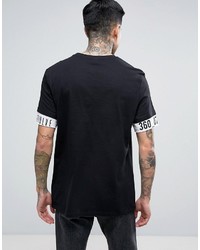 Asos Relaxed T Shirt With Text Extended Sleeve Print