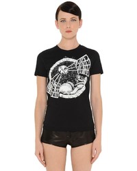 Courreges Satellite Printed Cotton Jersey T Shirt