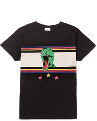 Saint Laurent Slim Fit Dinosaur Print Cotton Jersey T Shirt
