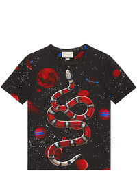 GUCCI Snake Print T-shirt BLACK Authentic Made in Italy Sz 3XL