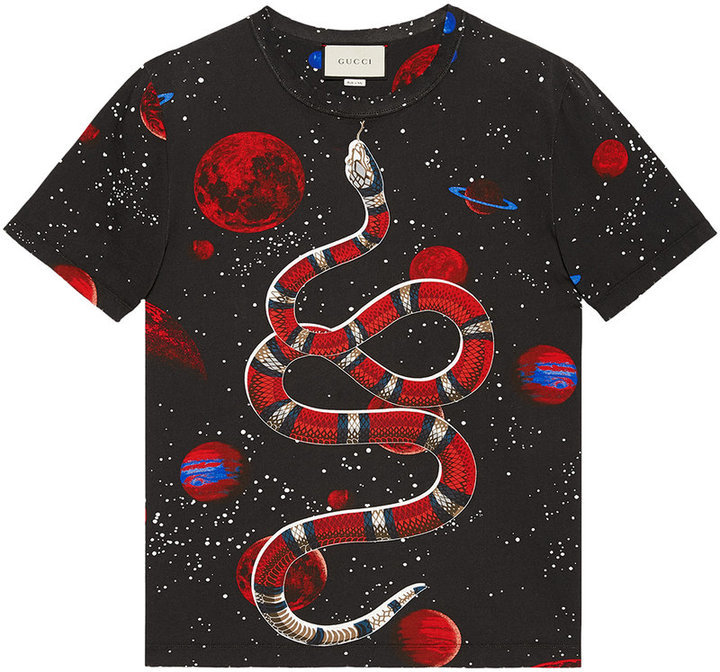 Gucci Space Snake Print T Shirt, $590 