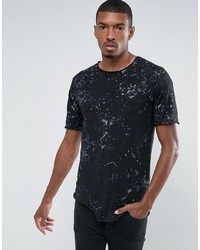 Pull&Bear T Shirt With Spray Wash Print In Black