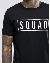 Asos T Shirt With Squad Print In Black