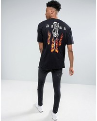 Asos Tall Super Oversized T Shirt With Skull Back Print