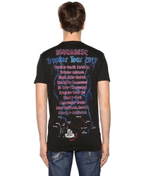 DSQUARED2 Trucking Printed Cotton Jersey T Shirt