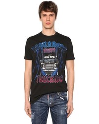 DSQUARED2 Trucking Printed Cotton Jersey T Shirt