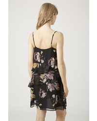 Topshop Floral Print Ruffle Slip Dress