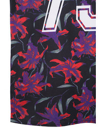 Romwe 75 Flower Print Black Vest