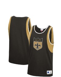 Mitchell & Ness Black New Orleans Saints Matchup Historic Logo Tank Top