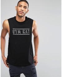 Asos Brand Sleeveless T Shirt With Gym Rat Print