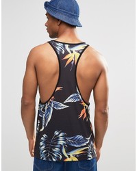 Asos Brand Space Ibiza Extreme Racer Tank With Floral Print