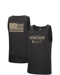 Colosseum Heathered Black Michigan State Spartans Military Appreciation Oht Transport Tank Top In Heather Black At Nordstrom