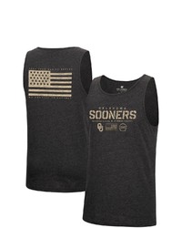 Colosseum Heathered Black Oklahoma Sooners Military Appreciation Oht Transport Tank Top In Heather Black At Nordstrom