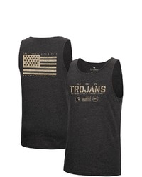 Colosseum Heathered Black Usc Trojans Military Appreciation Oht Transport Tank Top In Heather Black At Nordstrom