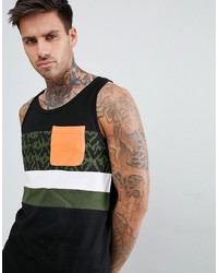 Another Influence Khaki Colour Block Vest