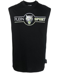 Plein Sport Logo Print Cotton Tank Top