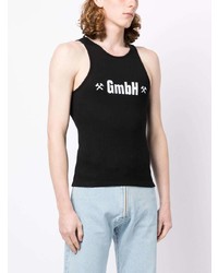 Gmbh Logo Print Ribbed Tank Top