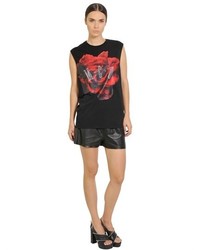 McQ by Alexander McQueen Oversized Rose Cotton Jersey Tank Top