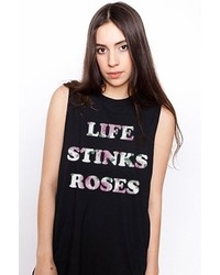 Petals And Peacocks Life Stinks Tank In Black