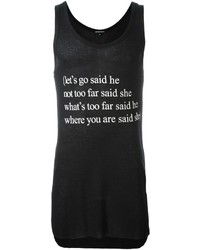 Ann Demeulemeester Quote Print Tank Top