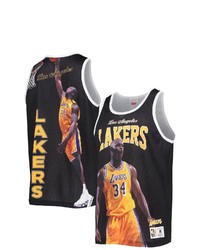 Mitchell & Ness Shaquille Oneal Black Los Angeles Lakers Hardwood Classics Player Tank Top