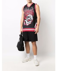 Philipp Plein Skull On Fire Basketball Tank Top