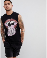 Religion Sleeveless T Shirt In Black With Print