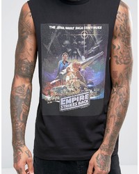 Asos Star Wars Sleeveless T Shirt With Empire Strikes Back Print