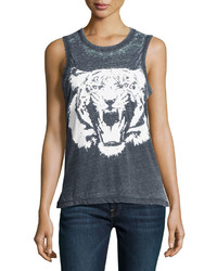 Chaser Tiger Graphic Tee Tank Black