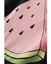 Romwe Watermelon Print Extra Long Black Sleeveless Vest