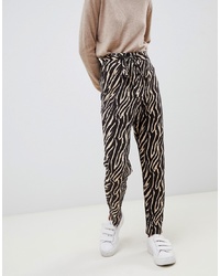 ASOS DESIGN Tiger Print Peg Trouser