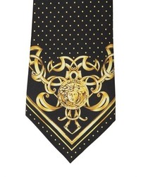 Versace 8cm Medusa Polka Dots Printed Silk Tie