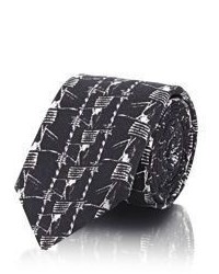 Givenchy Barbed Wire Print Necktie Black