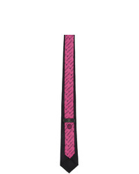 Versace Black And Pink Safety Pin Tie
