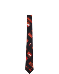Alexander McQueen Black And Red Painted Tie