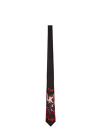 Alexander McQueen Black Ink Floral Tie