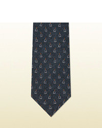 Gucci Stirrup Print Silk Tie